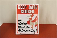 Metal Chicken Sign