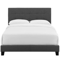 Queen Bed Frame with Headboard, Grey