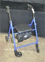 Medline 4 Wheel Walker w/ Brakes & Seat