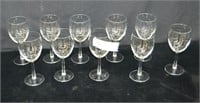 10pc Set Crystal Stemware Wine Glasses