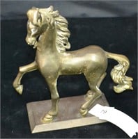 1982 Enesco 9" Brass Horse Statue