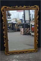 Vintage 31" x 43" Wood Framed Wall Mirror