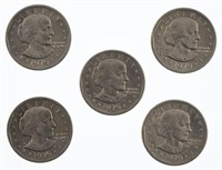Five 1979 Susan B. Anthony $1 Coins