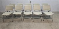 vintage aluminum steelcase stacking chairs model