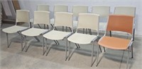 vintage aluminum steelcase stacking chairs model