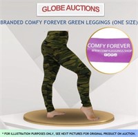 BRANDED COMFY FOREVER GREEN LEGGINGS (ONE SIZE)