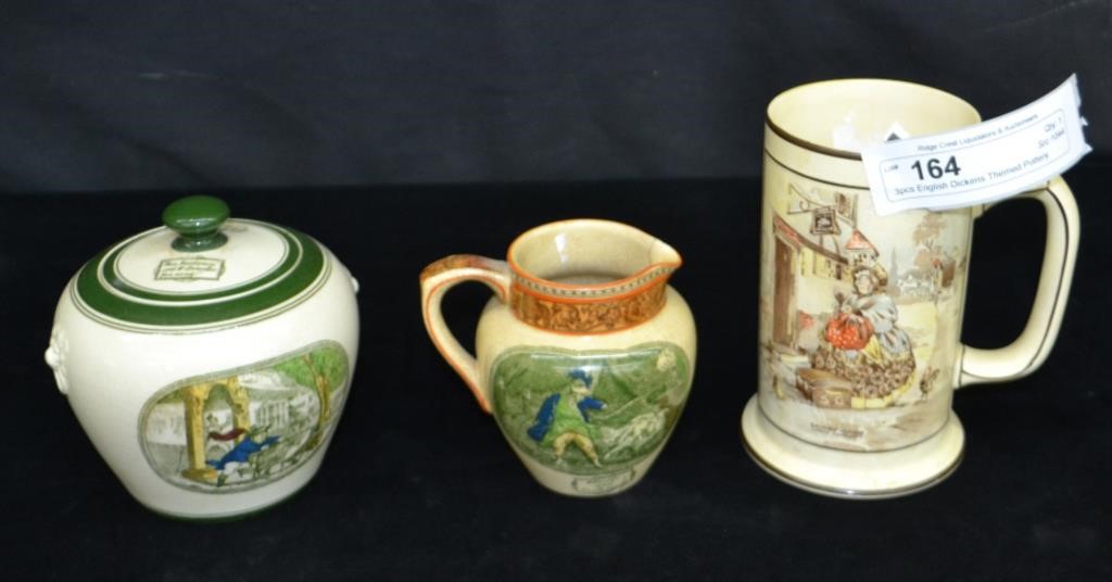 3pcs English Dickens Themed Pottery