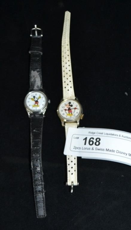 2pcs Lorus & Swiss Made Disney Mickey Mouse Watchs