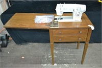 White Domestic Cabinet Style Sewing Machine