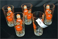 5pcs 1970s A&W Root Beer Promo Glasses