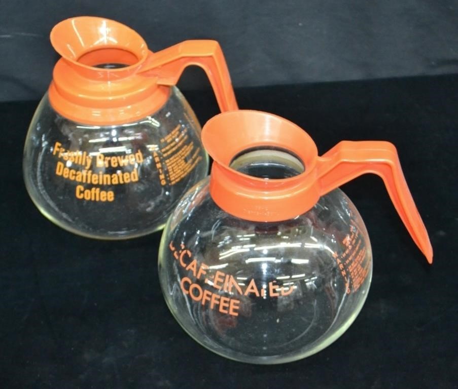 2 Standard Size Commercial Glass Coffee Carafes