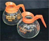 2 Standard Size Commercial Glass Coffee Carafes