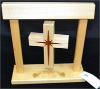 Right To Life 12" Wood Floating Cross