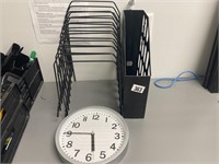 Clock, wire, and plastic file holders