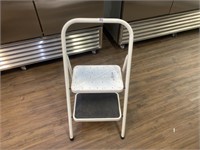 Metal, two-step, step-stool. Very sturdy