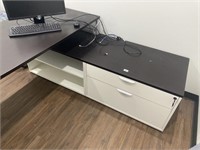 71 x 71 x 29 L-shaped desk with doors and