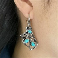 Blue Dangle Drop Earrings