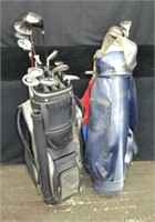 2 Golf Bags With Golf Clubs