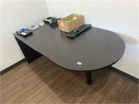 71 x 35 x 29, half oval wooden conference table