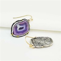 Purple Ear Hook Drop Dangle Jewelry