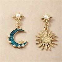Sun Moon Star Dangle Drop Earrings Women