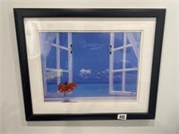 22 x 18 ocean/window, matted/framed picture