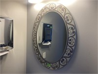 29 x 23 oval hanging wall mirror