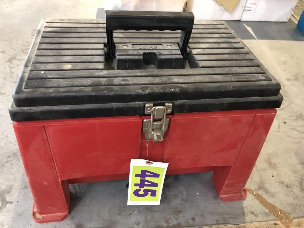Uline step stool tool box and contents