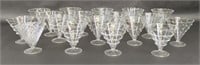 Set of 18 Clear Glass Martini Glasses