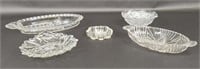 Five Vintage Glass Dishes