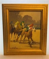 Racehorses by R. Michael Shannon, Original Oil