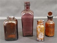 Lysol Brown Glass Medicinal Bottles