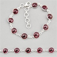 Natural Round 27.61ct Red Garnet Bracelet