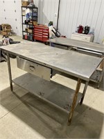 Stainless steel table 60” long 36” tall 30” deep