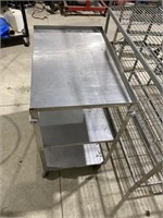 Stainless steel rolling cart 32” high 27” wide