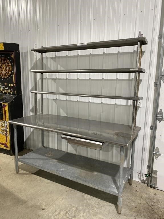 Stainless steel pantry kitchen prep table 6’ wide