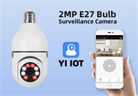 (2) 360° 1080P IP E27 Light Bulb Camera Wi-Fi IR N