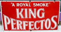 Vntg porcelain 28x16 King Perfectos adv sign