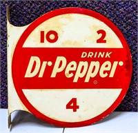 Vntg 12x12.25in Drink Dr Pepper flange sign