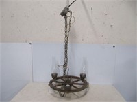 MID-CENTURY WAGON WHEEL HANGING LAMP