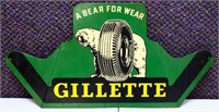Vntg 12x23 metal Gillette Tires sign