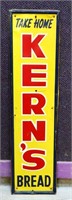 Vntg 54x14 metal embossed Kern's Bread adv sign