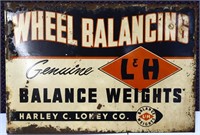 Vntg 22x15 L&H Wheel Balancing flange sign