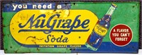 Vntg 13x33.75 metal NuGrape Soda adv sign