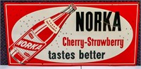 Vntg 12x24 metal Norka Tastes Better adv sign