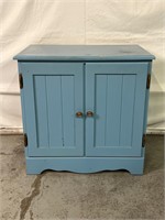 Wooden Two Door Cabinet Painted Blue
