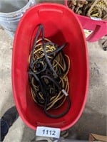 Plastic Container w/ Assorted Rope
