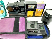 3 appareils photo DIRAMIC-KODAK-POLAROID +Lentille