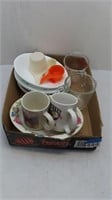mugs, bowls, measuring cups