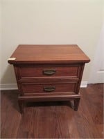 A Mid-Century Two Drawer End Table